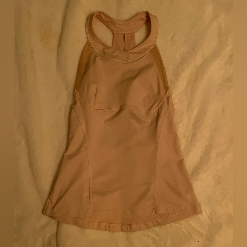 Lululemon blush color workout top cute racer back style with cut outs